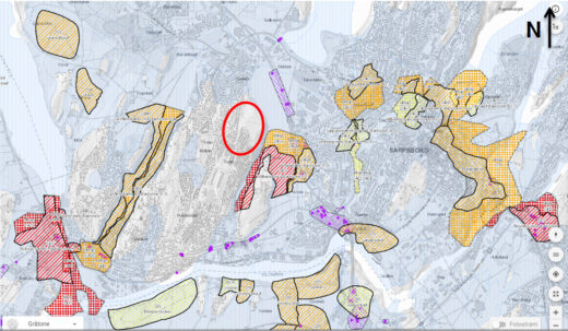 Bildet viser kart over Knattås