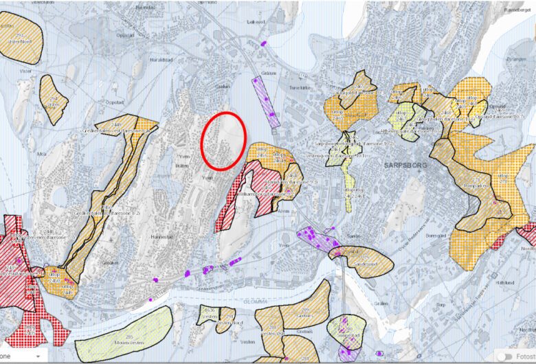 Bildet viser kart over Knattås